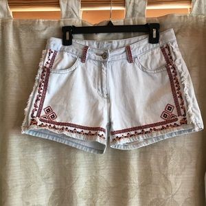 Embroidered Jean Shorts